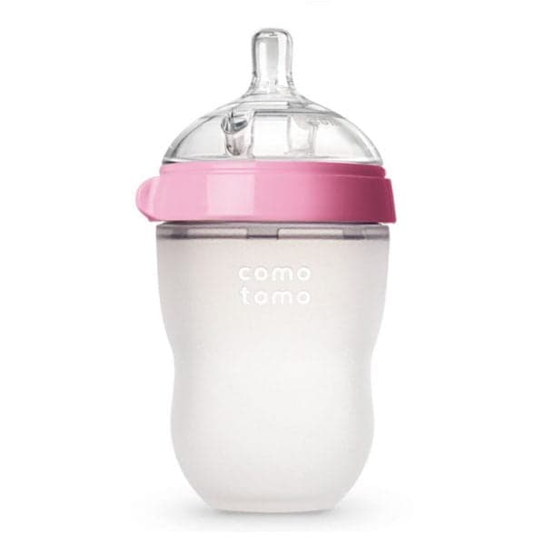 Comotomo Antikolik Silikon Biberon 250 ml Pembe – Orta Akışlı (3-6 Ay)