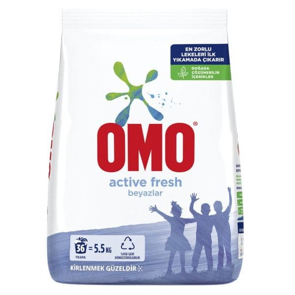 Omo Toz Çamaşır Deterjanı Active Fresh Beyazlar İçin