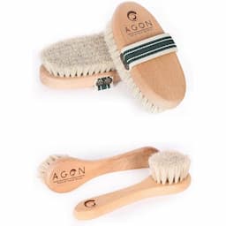 Agon Doğal At Kılı Selülit Fırçası ve Doğal At Kılı Yüz Bakım Fırçası